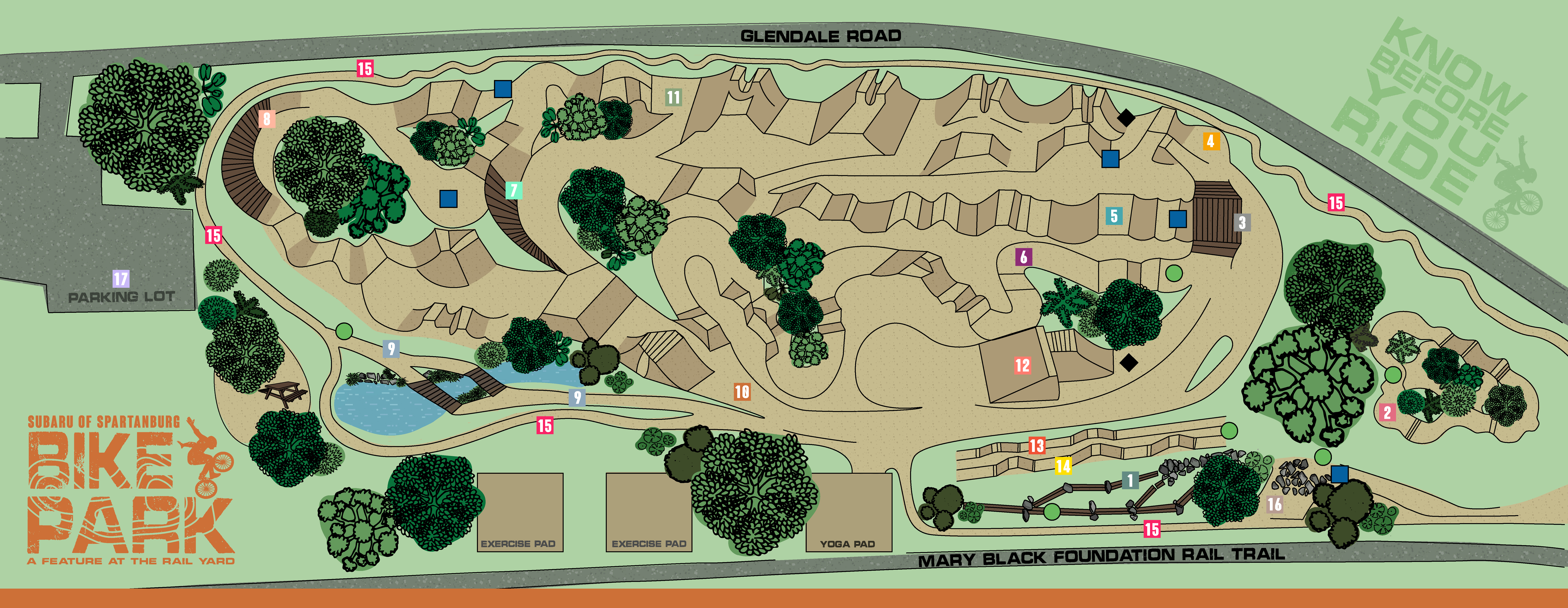 map of the Subaru Bike Park