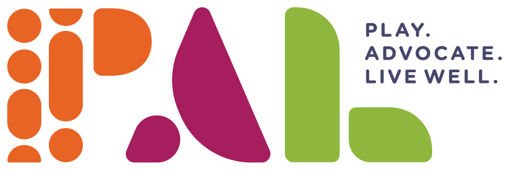 PAL: play. advocate. live well. Logo